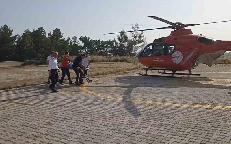 Ambulans helikopter 14 yaşındaki çocuk için havalandı
