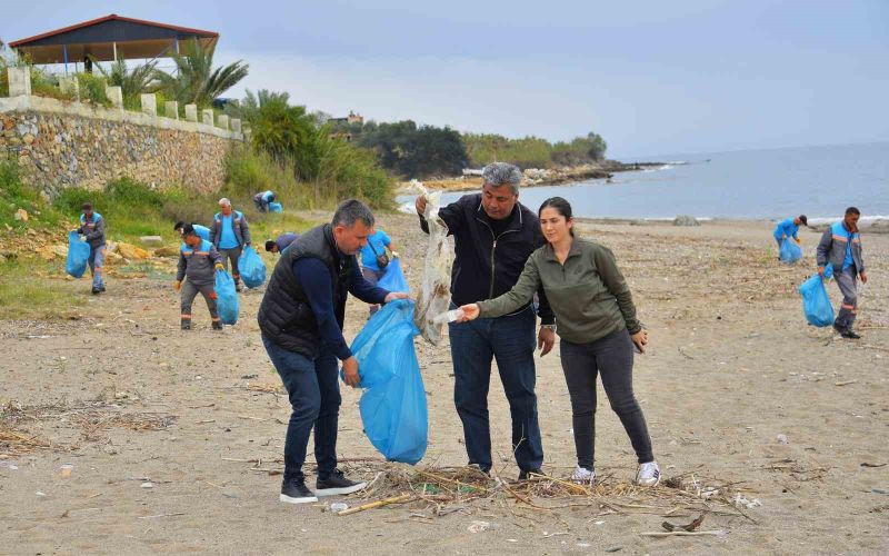 Alanya’da kum zambakları ile caretta carettaların yaşam sahaları temizlendi
