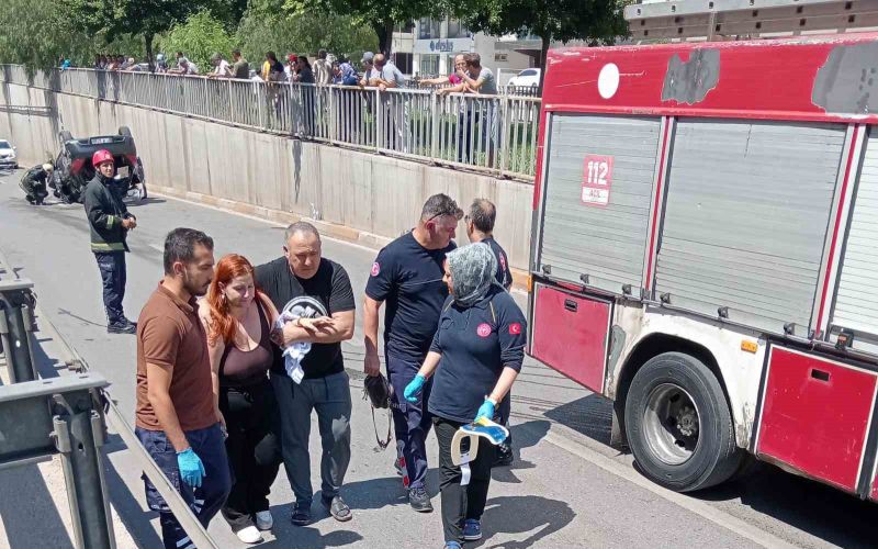 Takla atan araçtan burnu bile kanamadan çıktı
