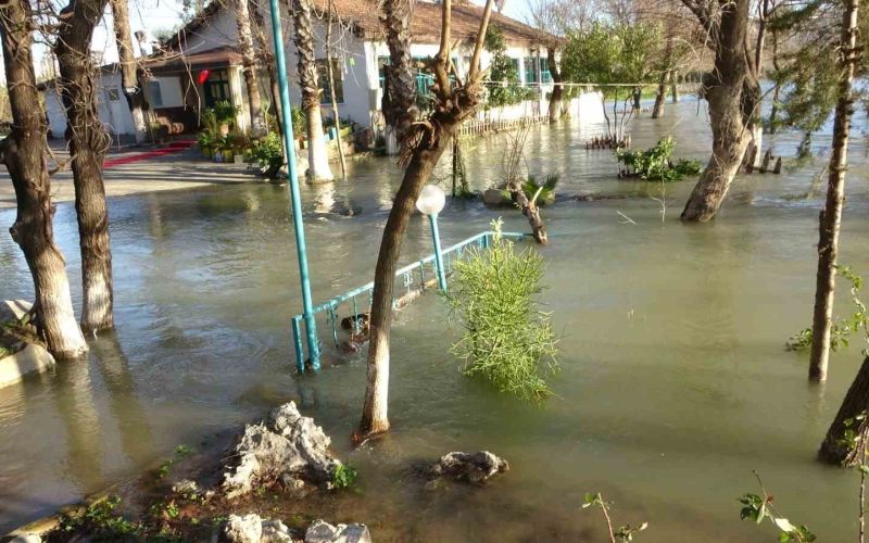 Manavgat Irmağı taştı, kenarındaki işletmeler sular altında kaldı
