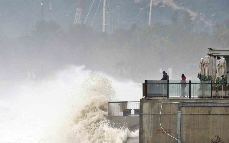 Dev dalgalar sahili dövdü: Martılar balık, define avcıları kıymetli eşya aradı
