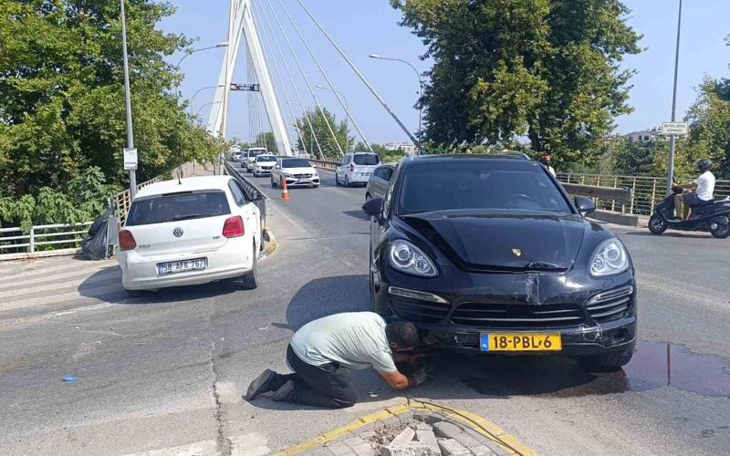Karşı yola geçmek için alt geçidi kullanmadı, kaza kaçınılmaz oldu
