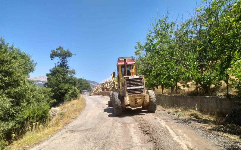Alanya’nın kırsal yollarında yoğun mesai

