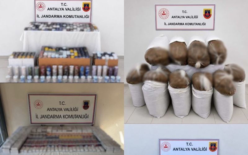 Antalya’da 1 ton 150 kilogram kıyılmış tütün ele geçirildi
