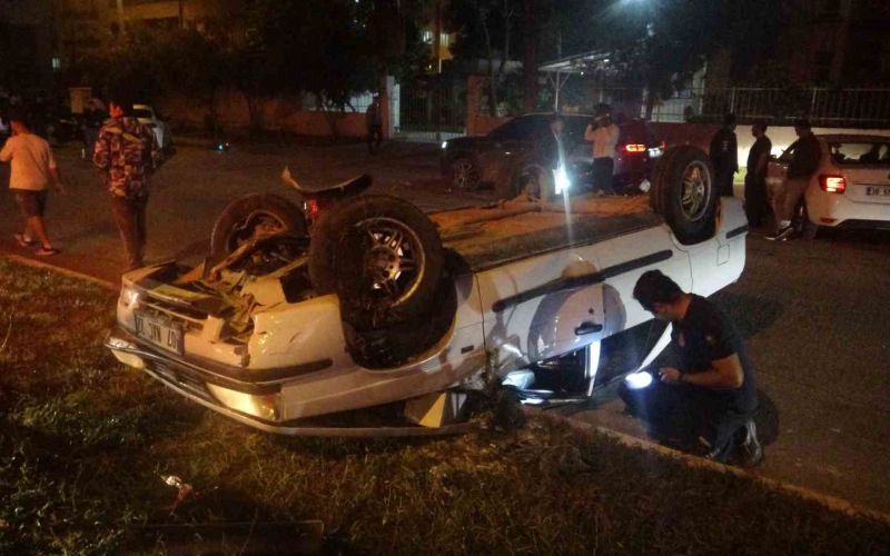 Kontrolden çıkan araç takla attı, sürücü yaralandı
