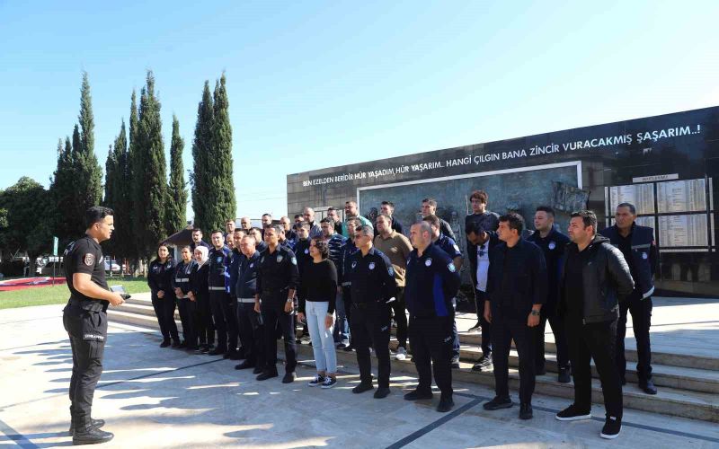 Aksu Belediyesi zabıta personeline biber gazı kullanımı eğitimi

