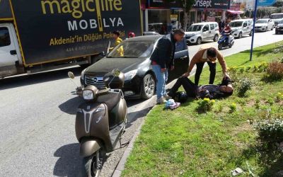Devrilen motosikletin sürücüsü yaralandı
