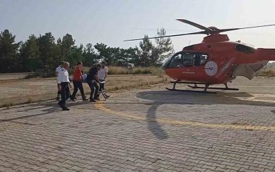 Ambulans helikopter 14 yaşındaki çocuk için havalandı
