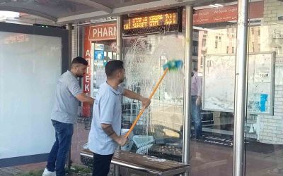 Alanya’da otobüs duraklarına bakım
