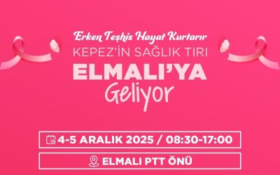 Kepez’in Mobil Sağlık Merkezi 4-5 Aralık’ta Elmalı’da Kanser taraması yapacak
