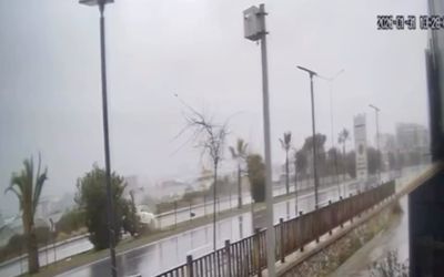 Kontrolden çıkan otomobil refüjdeki ağaca çarpıp takla attı
