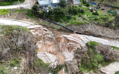 Alanya’da sağanak sonrası korkutan manzara
