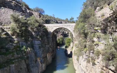 Antalya’da 20 metre yükseklikteki tarihi köprüden suya atlayan genç yürekleri ağza getirdi
