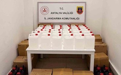 Antalya’da 550 litre kaçak etil alkol ele geçirildi
