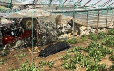 Traktör yol kenarındaki seraya devrildi: 1 ölü
