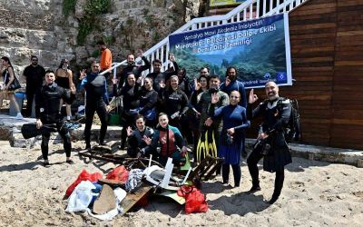 Mermerli Plajı’nda deniz dibi temizliği
