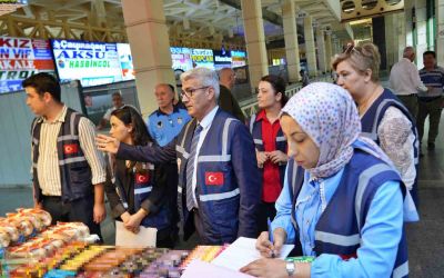 Antalya otogarında bayram öncesi bilet ve fiyat etiketi denetimi
