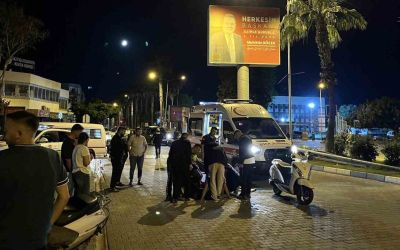 Ön tekeri patlayan motosikletin sürücüsü yola savrularak ağır yaralandı
