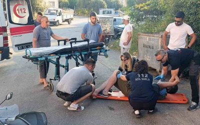 Motosikletiyle yola savrulan sürücü yaralandı
