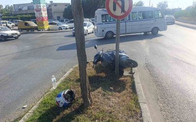 Manavgat’ta otomobil ile motosiklet çarpıştı: 1 yaralı
