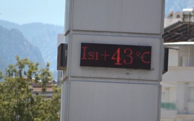 Termometrelerin 43 dereceyi gösterdiği Antalya’da sahiller doldu
