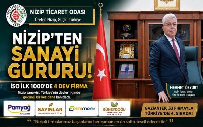 Nizip Sanayisi Devler Liginde! İSO İlk 1000'de 4 Dev Firma