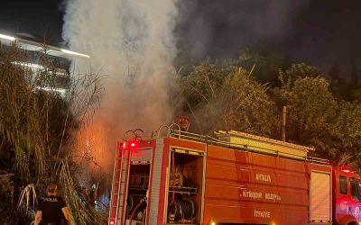 Alanya’da sazlık alanda yangın
