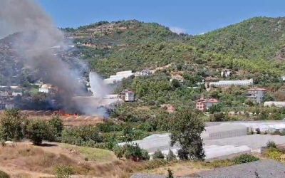 Helikopter pilotunun dikkati sayesinde yangın büyümeden söndürüldü
