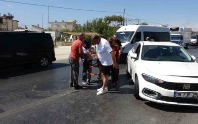 Akaryakıt tankeri otomobille çarpıştı: 1 yaralı
