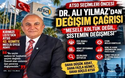 ATSO Seçimleri Öncesi Dr. Ali Yılmaz’dan Değişim Çağrısı: “Mesele Koltuk Değil, Sistemin Değişmesi”