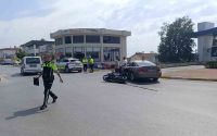 Motosikletliye takla attıran kaza kamerada
