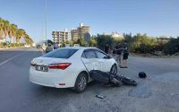 Otomobille çarpışan motosiklet sürücüsü yaralandı
