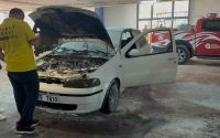 Gazipaşa’da AVM otoparkında otomobil yangını
