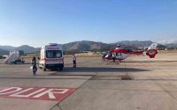 Zatürre teşhisi konulan bebek ambulans helikopterle sevk edildi
