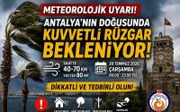 Antalya'nın Doğusunda Kuvvetli Rüzgar Alarmı: Saatte 80 Kilometreye Ulaşabilir